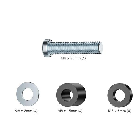 Mount-It! M8 TV Mounting Hardware Kit – Includes M8 x 35mm Screws, 5mm & 15mm Spacers, Washers – TV Screw Set for Wall Mount Installation, Compatible with Samsung, LG, Sony, Vizio & More in Saudi Arabia