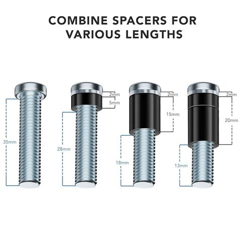 Mount-It! M8 TV Mounting Hardware Kit – Includes M8 x 35mm Screws, 5mm & 15mm Spacers, Washers – TV Screw Set for Wall Mount Installation, Compatible with Samsung, LG, Sony, Vizio & More in Saudi Arabia