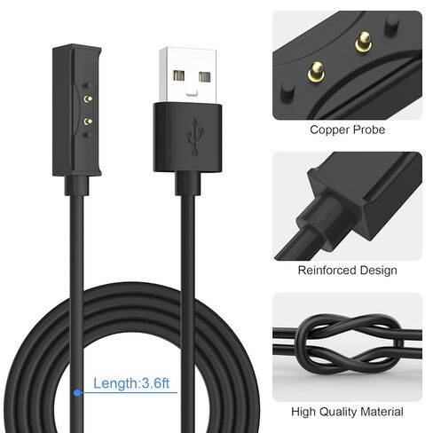 كابل شحن Gamroek متوافق مع سوار ذراع مراقبة معدل ضربات القلب COROS، كابل شحن بديل مغناطيسي USB لسوار ذراع مراقبة معدل ضربات القلب COROS (3.6 قدم) in Kuwait
