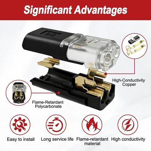 50Pcs Quick Connect Wire Connectors – No Stripping Double Wire Plug in Connector with Locking Buckle, Flame Retardant Lock Strip Connector for LED Strip Lights, DIY, Low-Voltage & Model Kit, 2pin in Saudi Arabia