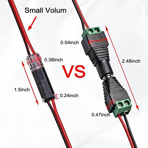 50Pcs Quick Connect Wire Connectors – No Stripping Double Wire Plug in Connector with Locking Buckle, Flame Retardant Lock Strip Connector for LED Strip Lights, DIY, Low-Voltage & Model Kit, 2pin in Saudi Arabia