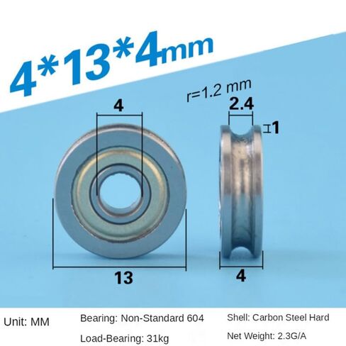 بكرة تحمل الأخدود على شكل حرف V، عجلة رفع على شكل حبل سلك فولاذي على الخط U4*13*4 مم in Saudi Arabia