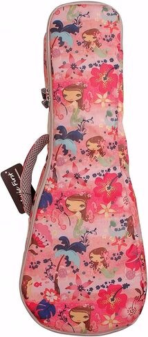 MUSIC FIRST® Pink "Little Mermaid"، حقيبة القيثارة غطاء القيثارة، وصول جديد، تصميم أصلي، أفضل هدية! (21 بوصة سوبرانو، وردي) in Saudi Arabia