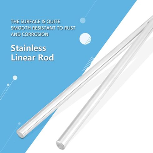 Linear Motion Rod, 2pcs Cylinder Rail Linear Shafts Stainless Steel Straight Round Rods 8mm Diameter 600mm Length, Timing Pulleys in Saudi Arabia