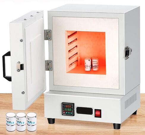 فرن تلبيد كهربائي 2000 وات، درجة حرارة عالية مغلقة 1150 درجة مئوية، فرن سيراميك مختبر لحرق صب المجوهرات، درجة حرارة ثابتة بأربعة جوانب، حجم الموقد: 16x16x13.8 سم in Kuwait