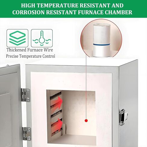 فرن تلبيد كهربائي 2000 وات، درجة حرارة عالية مغلقة 1150 درجة مئوية، فرن سيراميك مختبر لحرق صب المجوهرات، درجة حرارة ثابتة بأربعة جوانب، حجم الموقد: 16x16x13.8 سم in Kuwait