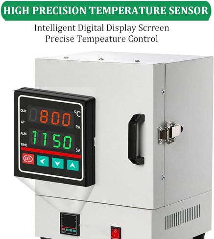 فرن تلبيد كهربائي 2000 وات، درجة حرارة عالية مغلقة 1150 درجة مئوية، فرن سيراميك مختبر لحرق صب المجوهرات، درجة حرارة ثابتة بأربعة جوانب، حجم الموقد: 16x16x13.8 سم in Kuwait