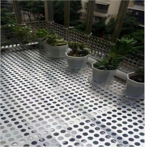 لوح مثقوب من الفولاذ المقاوم للصدأ، لوح فولاذي مثقوب 0.2/0.3/0.4/0.5/0.6x1.22m - لوح مثقوب معدني شديد التحمل، وسادات نافذة مقاومة للتسرب، سهل التركيب للاستخدام المنزلي والصناعي in Kuwait