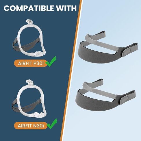 عبوتان من أغطية الرأس البديلة المتوافقة مع قناع الأنف Resmed AirFit N30i / P30i - حزام غطاء الرأس البديل الآمن والقابل للتعديل والمتين N30i/P30i in Kuwait