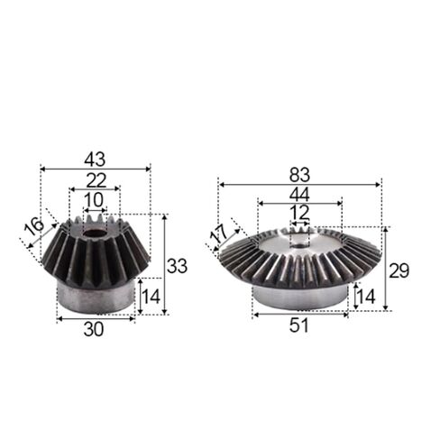 Steel Heavy Duty Motor Pinion Gear 2pcs 1:2 Bevel Gear 2 Modulus 20Teeth Inner Hole 10mm+40Teeth 12mm 90 Degree Drive Commutation Steel Gears Screw M5 in Saudi Arabia