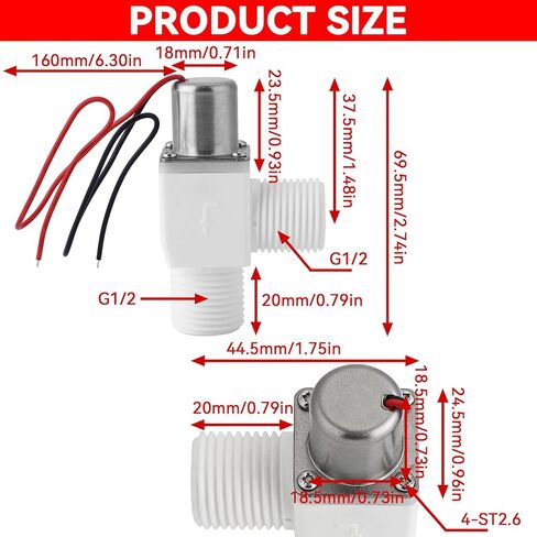 Plastic Electric Pulse Solenoid Valve, 4.5‑6VDC 1/2 Inch Water Control Valve Accessory for Automatic Switch Control in Water Purification Equipment in Saudi Arabia