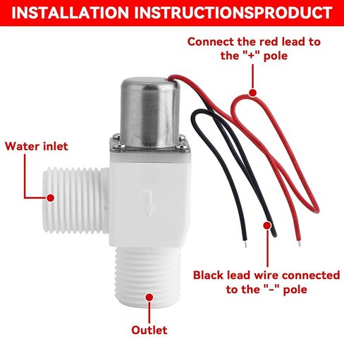 Plastic Electric Pulse Solenoid Valve, 4.5‑6VDC 1/2 Inch Water Control Valve Accessory for Automatic Switch Control in Water Purification Equipment in Saudi Arabia
