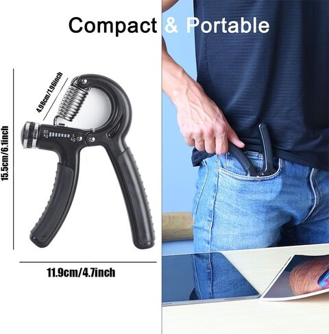 Grip Strength Trainer, Hand Grip Strengthener, Adjustable Resistance 22-132Lbs (10-60kg), Forearm Strengthener in Saudi Arabia