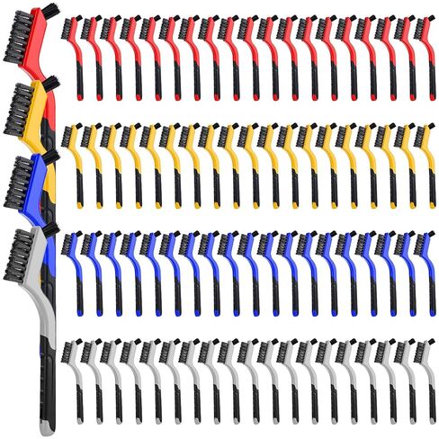 Reallnaive 80 Pcs Nylon Cleaning Brushes Bulk 7 Inch Small Brushes for Deep Cleaning Small Parts Rust Dirt Paint Scrubbing, Removal Surface in Hole(4 Colors) in Saudi Arabia