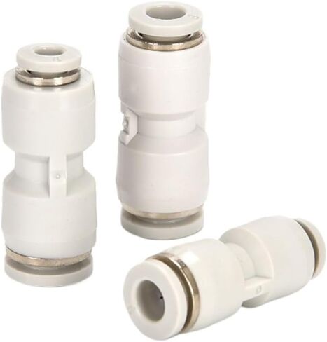 موصل خرطوم الهواء البلاستيكي الأبيض Pu8mm مباشرة من خلال المقابس السريعة Pg8-6 قطر متغير هوائي 1 قطعة (Pg8-6) in Kuwait