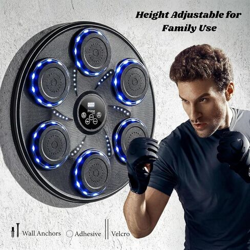 Music Boxing Machine for adults and kids, Interactive Punching Trainer with Boxing Gloves | Bluetooth Smart Boxing Training Machine with 9 Modes & 9 Speeds | Large Size Wall for Home, Office, and Gym in Saudi Arabia