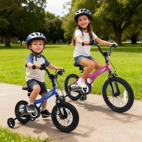 BABY JOY Kids Bike for 3-8 Years Old, 12/14/16/18-Inch Children Bicycle w/Training Wheels, Adjustable Seat, Handbrake & Coaster Brake, Reflectors and Bell, Boys Girls Bike in Saudi Arabia