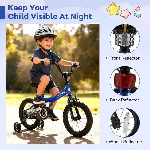 BABY JOY Kids Bike for 3-8 Years Old, 12/14/16/18-Inch Children Bicycle w/Training Wheels, Adjustable Seat, Handbrake & Coaster Brake, Reflectors and Bell, Boys Girls Bike in Saudi Arabia