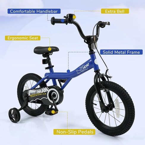 BABY JOY Kids Bike for 3-8 Years Old, 12/14/16/18-Inch Children Bicycle w/Training Wheels, Adjustable Seat, Handbrake & Coaster Brake, Reflectors and Bell, Boys Girls Bike in Saudi Arabia