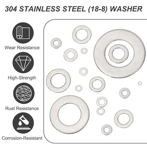 PATIKIL 1-1/2" ID x 3" OD 304 Stainless Steel Flat Washers, 2 Pcs Round Metal Washer Small Spacer for Screws Bolts Nuts Assortment in Saudi Arabia