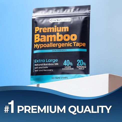 شريط خيزران كبير جدًا (30 قطعة) - حرير ممتاز، لاصق قوي، مسامي، إزالة بدون ألم، خالي من اللاتكس، لطيف على الجلد in Kuwait