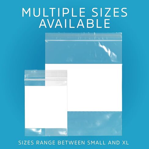 GPI - 13" x 18" - XL - Pack Of 50, 4 Mil Thick, Heavy Duty, Clear Plastic Reclosable Freezer Zip Bags, With White Block for Labeling, Strong & Durable Poly Baggies With Resealable Zipper Top Lock. in Kuwait