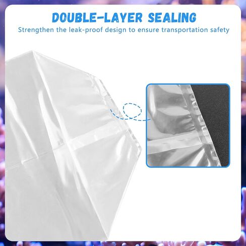 60 قطعة من أكياس شحن الأسماك، بلاستيك HDPE الشفاف، ختم مزدوج من الأسفل، حقائب نقل للأسماك الحية والمياه العذبة والمياه المالحة in Kuwait