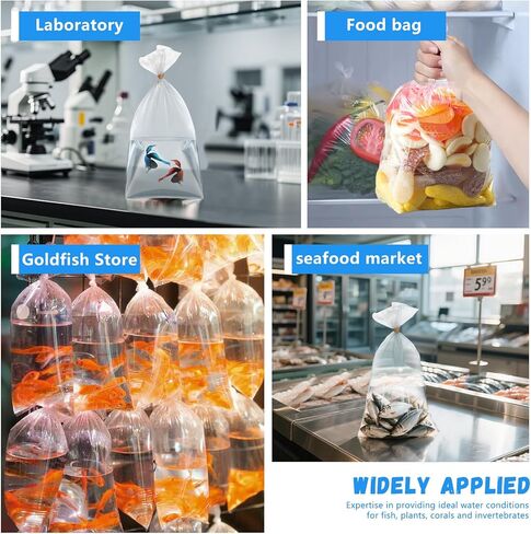 60 قطعة من أكياس شحن الأسماك، بلاستيك HDPE الشفاف، ختم مزدوج من الأسفل، حقائب نقل للأسماك الحية والمياه العذبة والمياه المالحة in Kuwait
