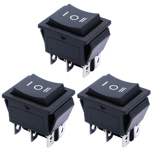 mxuteuk 3pcs Momentary Rocker Switch Snap-in Toggle DPDT (ON)-Off-(ON) Power Switch 6 Pin 3 Way AC 250V 6A 125V 10A, Use for Car Auto Boat Household Appliances MXU2-223 in Saudi Arabia