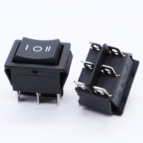 mxuteuk 3pcs Momentary Rocker Switch Snap-in Toggle DPDT (ON)-Off-(ON) Power Switch 6 Pin 3 Way AC 250V 6A 125V 10A, Use for Car Auto Boat Household Appliances MXU2-223 in Saudi Arabia