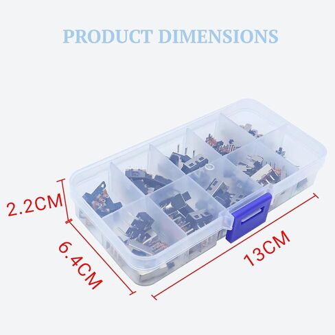 70 قطعة من مجموعة مفاتيح التبديل المكونة من 8 أنواع - مفتاح منزلق SPDT/DPDT لإصلاح المفاتيح الكهربائية وثنائي الفينيل متعدد الكلور، مفتاح صغير ذو 3 دبابيس وموضعين للأدوات الإلكترونية ذاتية الصنع in Kuwait