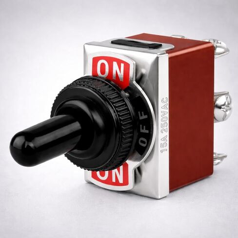 MGI SpeedWare DPDT Toggle Switches 6-Pin with Waterproof Covers 5-Pack, One-Side Momentary (ON)/Off/ON in Saudi Arabia
