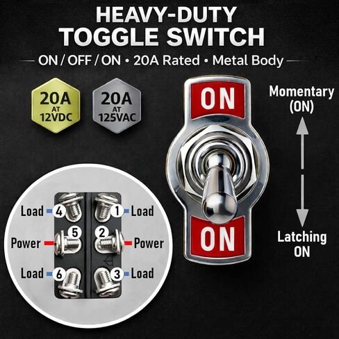 MGI SpeedWare DPDT Toggle Switches 6-Pin with Waterproof Covers 5-Pack, One-Side Momentary (ON)/Off/ON in Saudi Arabia