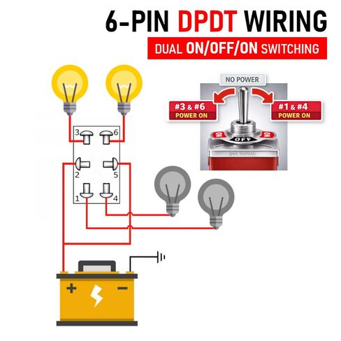 MGI SpeedWare DPDT Toggle Switches 6-Pin with Waterproof Covers 5-Pack, One-Side Momentary (ON)/Off/ON in Saudi Arabia