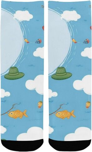 جوارب المشي لمسافات طويلة بنمط الصيد السحابي - جوارب شتوية حرارية سميكة دافئة للأطفال الصغار للأولاد والبنات للمدرسة، والارتداء اليومي والأنشطة الخارجية in Kuwait