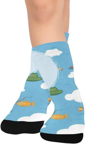 جوارب المشي لمسافات طويلة بنمط الصيد السحابي - جوارب شتوية حرارية سميكة دافئة للأطفال الصغار للأولاد والبنات للمدرسة، والارتداء اليومي والأنشطة الخارجية in Kuwait