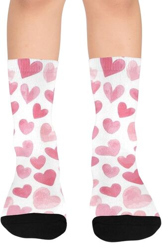 جوارب صغيرة باللون الوردي للمشي على شكل قلب - جوارب شتوية حرارية سميكة دافئة للأطفال الصغار للأولاد والبنات للمدرسة، والارتداء اليومي والأنشطة الخارجية in Kuwait