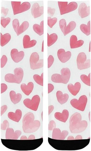 جوارب صغيرة باللون الوردي للمشي على شكل قلب - جوارب شتوية حرارية سميكة دافئة للأطفال الصغار للأولاد والبنات للمدرسة، والارتداء اليومي والأنشطة الخارجية in Kuwait