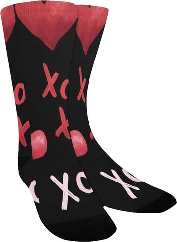 جوارب المشي لمسافات طويلة باللون الأحمر على شكل قلب أسود - جوارب شتوية حرارية سميكة دافئة للأطفال الصغار للأولاد والبنات للمدرسة، والارتداء اليومي والأنشطة الخارجية in Kuwait