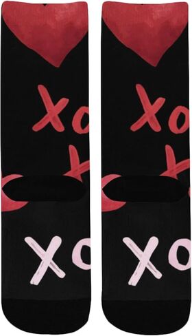 جوارب المشي لمسافات طويلة باللون الأحمر على شكل قلب أسود - جوارب شتوية حرارية سميكة دافئة للأطفال الصغار للأولاد والبنات للمدرسة، والارتداء اليومي والأنشطة الخارجية in Kuwait