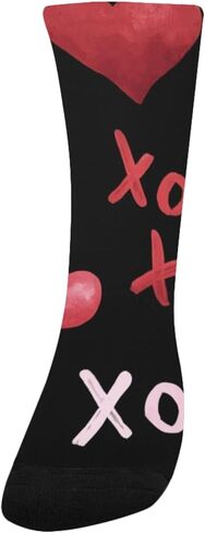 جوارب المشي لمسافات طويلة باللون الأحمر على شكل قلب أسود - جوارب شتوية حرارية سميكة دافئة للأطفال الصغار للأولاد والبنات للمدرسة، والارتداء اليومي والأنشطة الخارجية in Kuwait