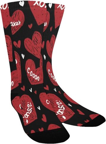 Retro Red Love Heart Hiking Socks - Toddler Boys & Girls Warm Thick Thermal Winter Crew Socks for School, Daily Wear & Outdoor Activities in Saudi Arabia