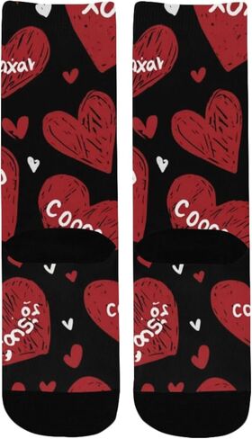 Retro Red Love Heart Hiking Socks - Toddler Boys & Girls Warm Thick Thermal Winter Crew Socks for School, Daily Wear & Outdoor Activities in Saudi Arabia