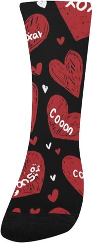 Retro Red Love Heart Hiking Socks - Toddler Boys & Girls Warm Thick Thermal Winter Crew Socks for School, Daily Wear & Outdoor Activities in Saudi Arabia