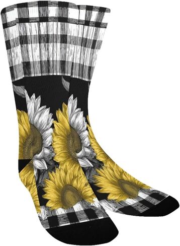 Checkered Sunflower Yellow Art Hiking Socks - Toddler Boys & Girls Warm Thick Thermal Winter Crew Socks for School, Daily Wear & Outdoor Activities in Saudi Arabia
