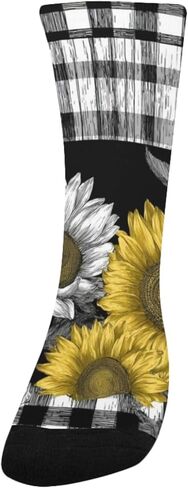 Checkered Sunflower Yellow Art Hiking Socks - Toddler Boys & Girls Warm Thick Thermal Winter Crew Socks for School, Daily Wear & Outdoor Activities in Saudi Arabia