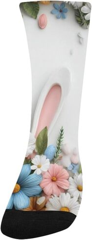 Easter Bunny Ears and Flowers Hiking Socks - Toddler Boys & Girls Warm Thick Thermal Winter Crew Socks for School, Daily Wear & Outdoor Activities in Saudi Arabia