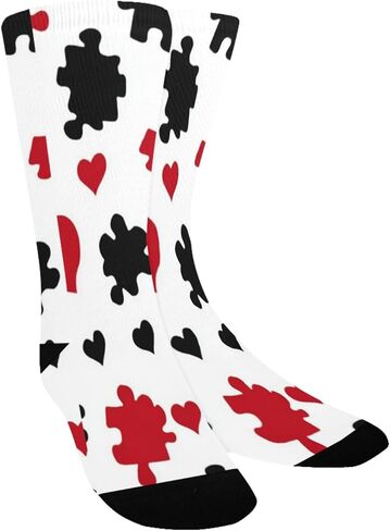 Puzzle Heart Pattern Hiking Socks - Toddler Boys & Girls Warm Thick Thermal Winter Crew Socks for School, Daily Wear & Outdoor Activities in Saudi Arabia