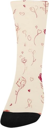 Valentines Roses Simple Beige Hiking Socks - Toddler Boys & Girls Warm Thick Thermal Winter Crew Socks for School, Daily Wear & Outdoor Activities in Saudi Arabia