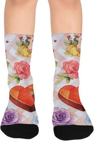 جوارب Rose Heart Art للمشي لمسافات طويلة - جوارب شتوية حرارية سميكة دافئة للأطفال الصغار للأولاد والبنات للمدرسة، والارتداء اليومي والأنشطة الخارجية in Kuwait